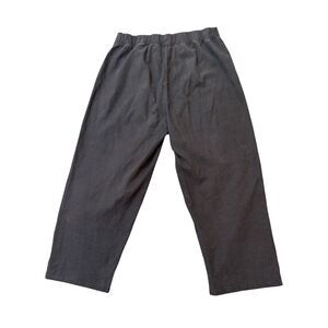 Eileen Fisher Charcoal Gray High Waist Pull On Cotton Pants Size M Minimalist